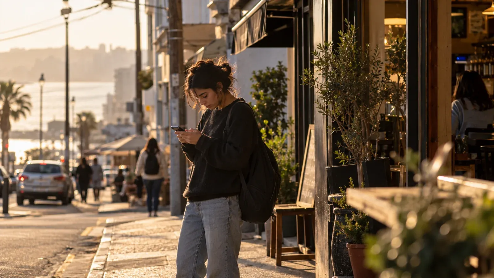 Persona buscando turnos de trabajo temporales en su celular en Viña del Mar